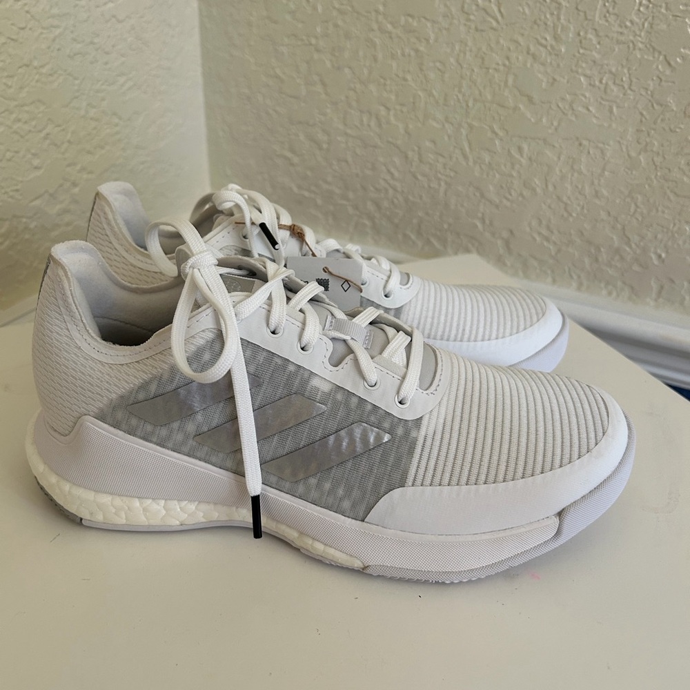 Adidas Crazyflight Shoes White Silver Metallic & Grey Color-way S 8 GY9270 - Picture 6 of 16